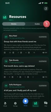 Resources screen